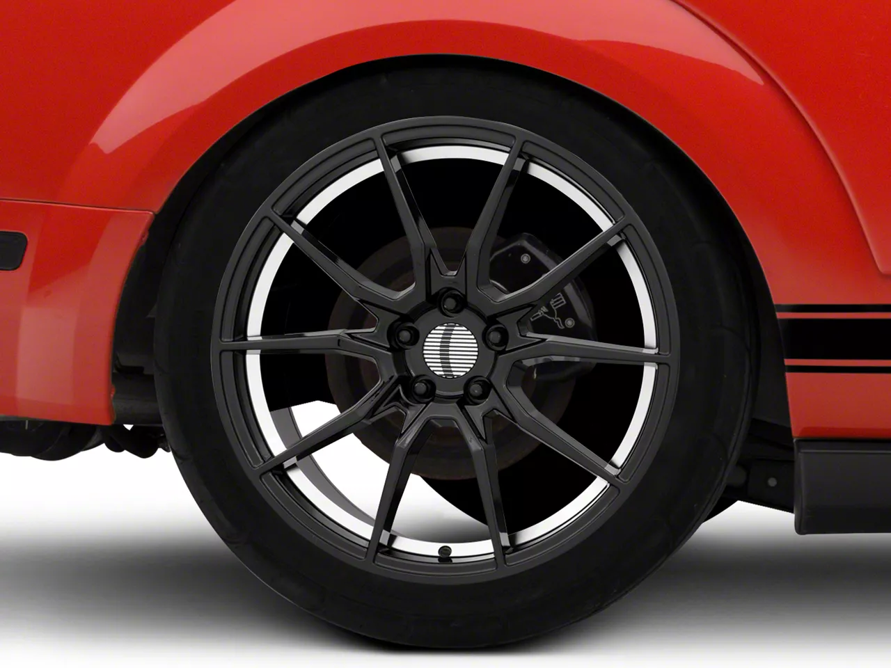 PR193 Gloss Black Machined Wheel; 18x9; 30mm Offset (15-23 Mustang EcoBoost w/o Performance Pack, V6)