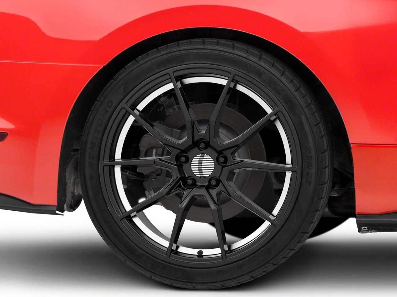 PR193 Gloss Black Machined Wheel; Rear Only; 20x10; 40mm Offset (15-23 Mustang GT, EcoBoost, V6)