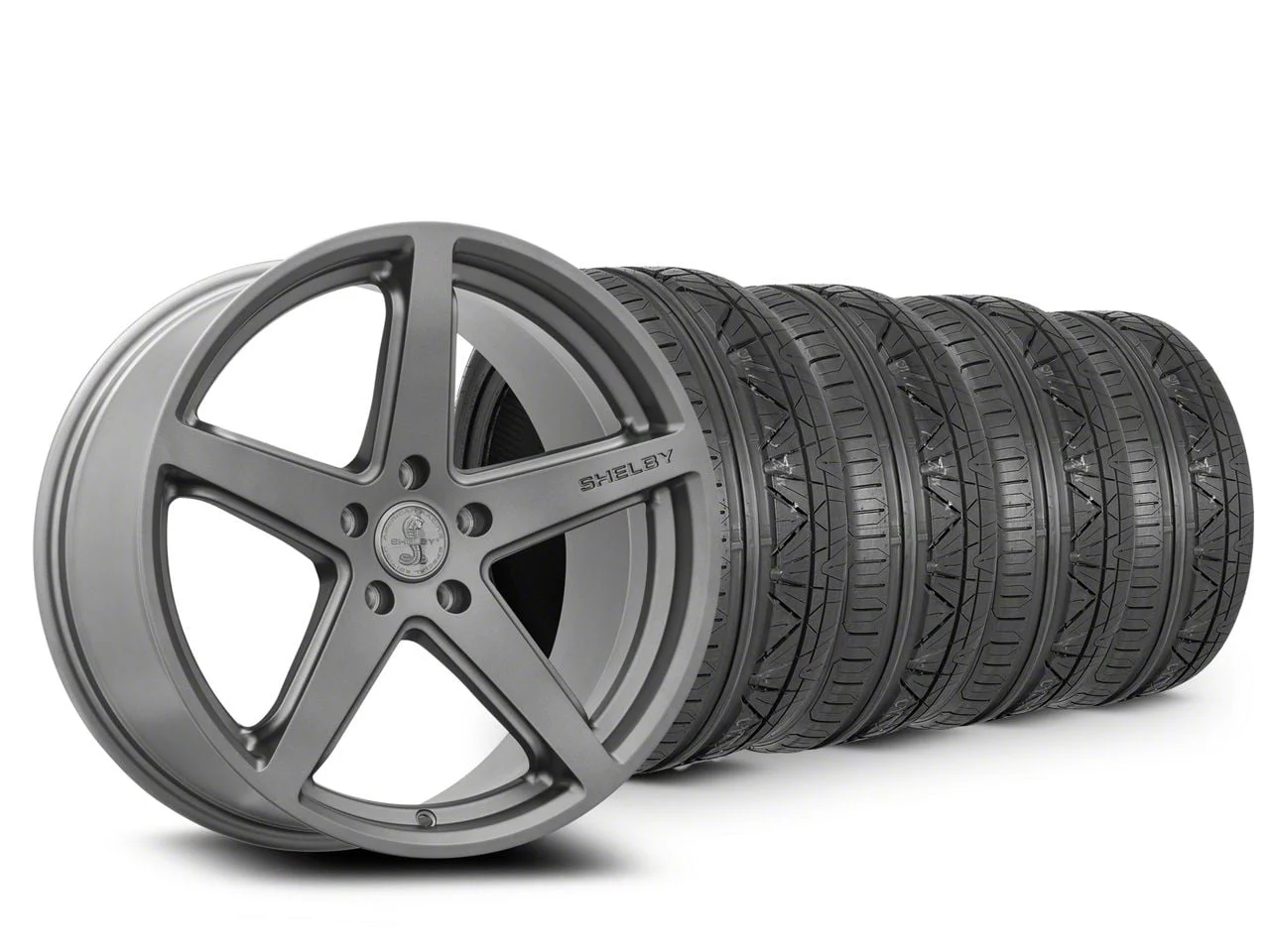 20x9.5 Shelby SB201 Wheel & NITTO High Performance INVO Tire Package (15-23 Mustang GT, EcoBoost, V6)
