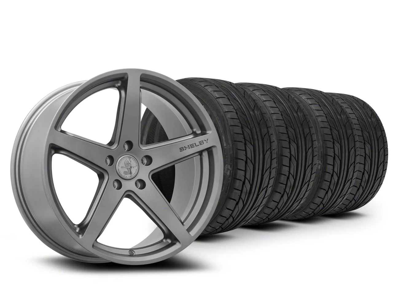 20x9.5 Shelby SB201 Wheel & NITTO High Performance NT555 G2 Tire Package (15-23 Mustang GT, EcoBoost, V6)