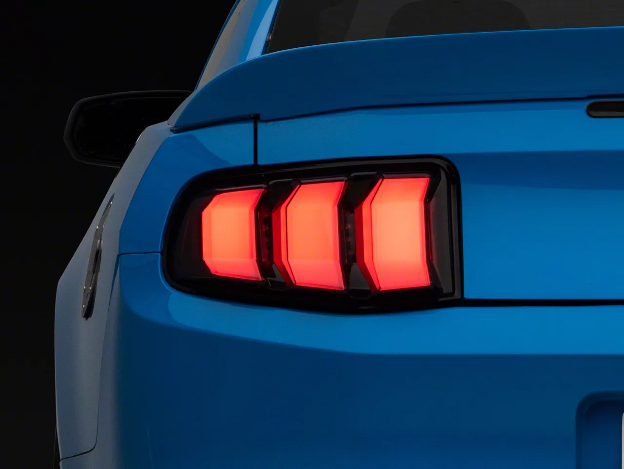 2018 Style Sequential LED Tail Lights; Gloss Black Housing; Smoked Lens (10-12 Mustang)