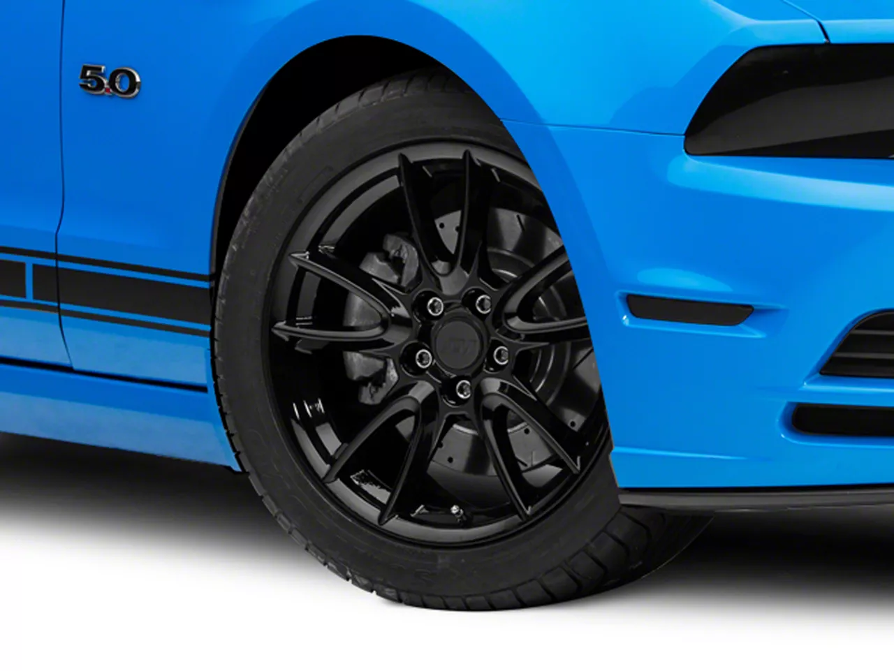 Track Pack Style Gloss Black Wheel; 18x9; 30mm Offset (10-14 Mustang GT w/o Performance Pack, V6)