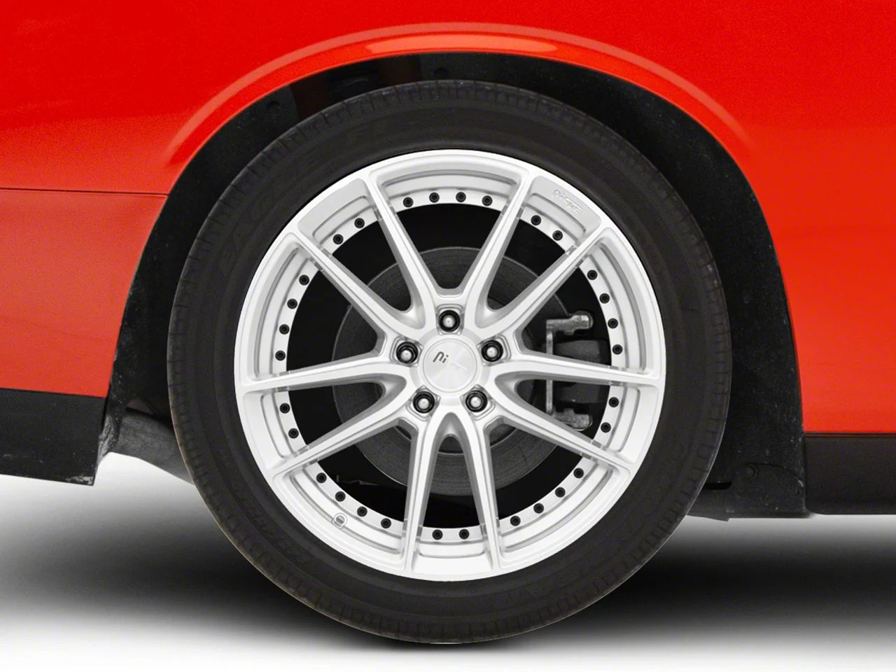 Niche DFS Gloss Silver Machined Wheel; Rear Only; 22x10.5; 20mm Offset (08-23 RWD Challenger, Excluding Widebody)