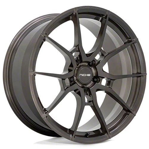 Niche Kanan Brushed Candy Smoke Wheel; Rear Only; 20x11; 26mm Offset (08-23 RWD Challenger, Excluding Widebody)