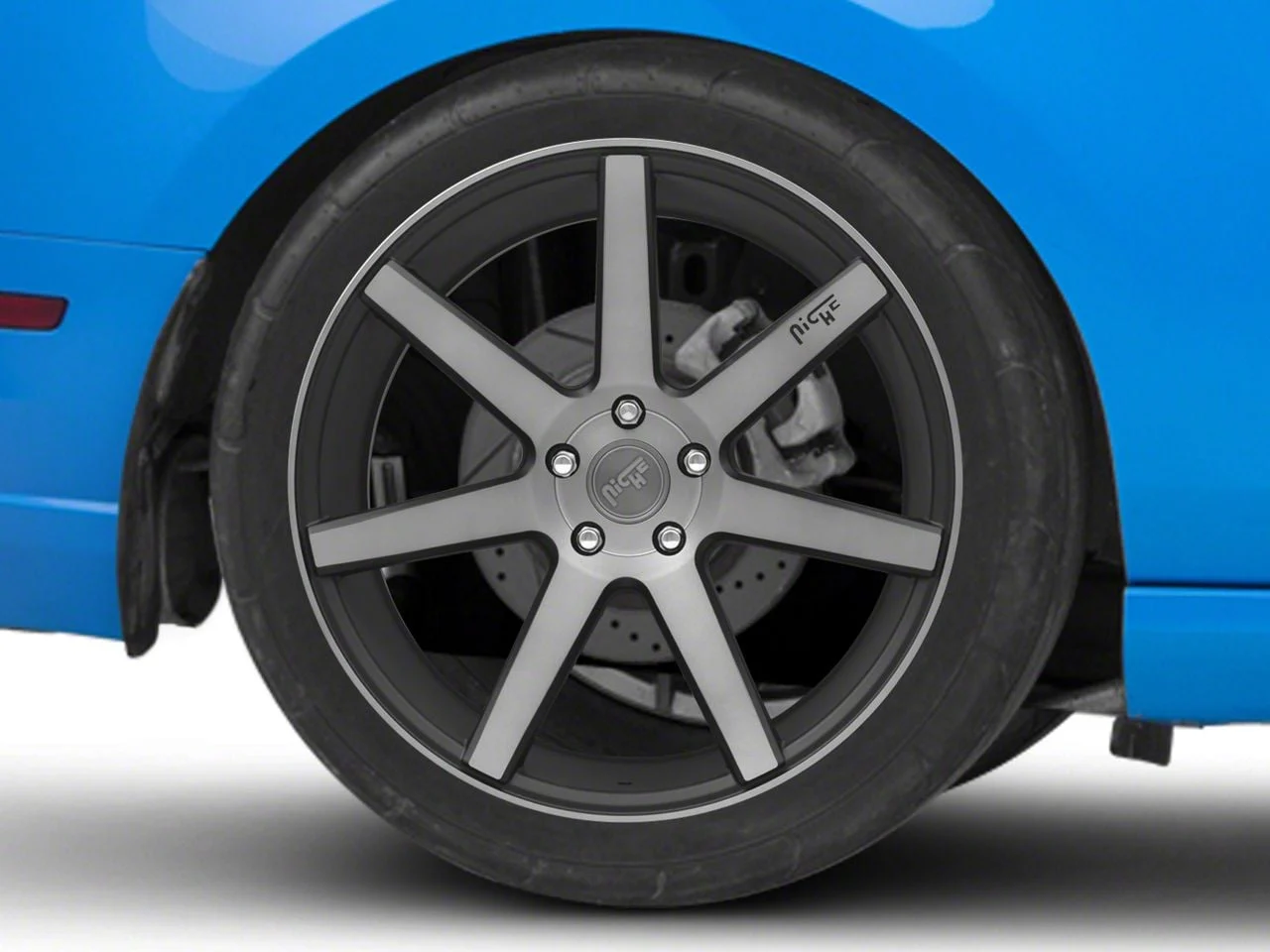 Niche Verona Double Dark Wheel; Rear Only; 20x10; 40mm Offset (10-14 Mustang)