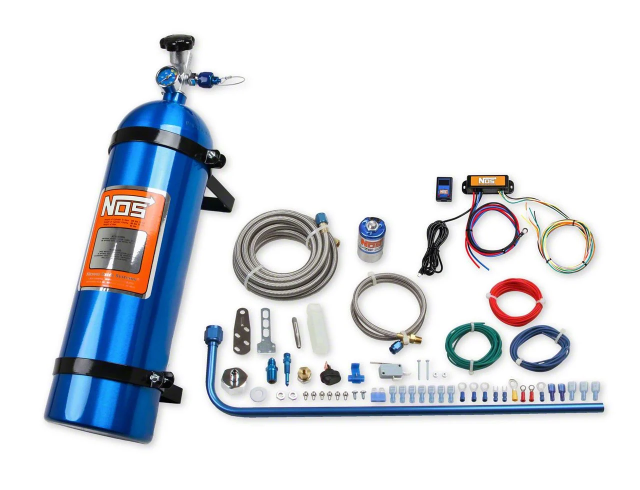 NOS Diesel Nitrous System with Mini 2 Stage Controller; 15 lb. Blue Bottle (07-26 6.6L Duramax Silverado 2500 HD)