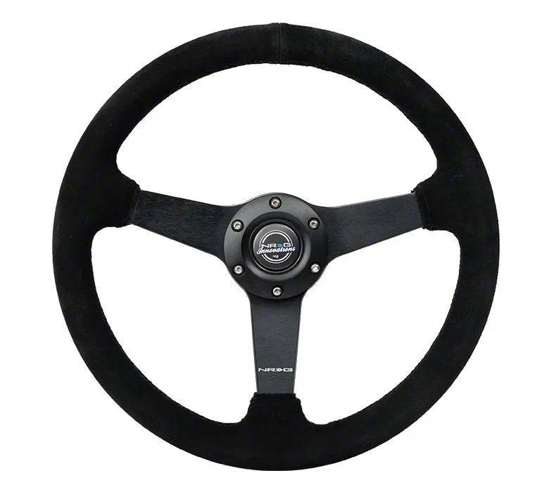NRG Innovations 350mm Flat Steeing Wheel; Black Suede (Universal; Some Adaptation May Be Required)