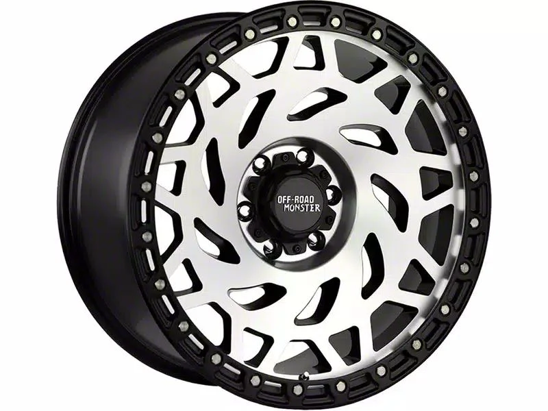 Off-Road Monster M50 Gloss Black Machined with Black Ring 6-Lug Wheel; 20x9.5; -12mm Offset (07-14 Yukon)