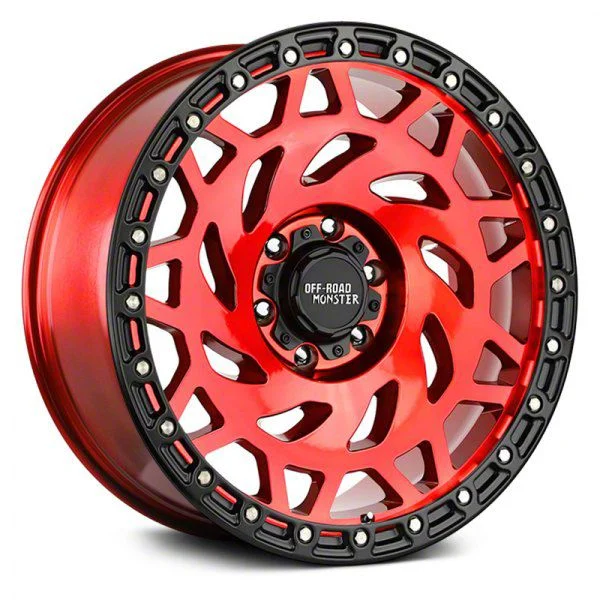 Off-Road Monster M50 Candy Red with Black Ring 6-Lug Wheel; 20x9.5; -12mm Offset (09-14 F-150)