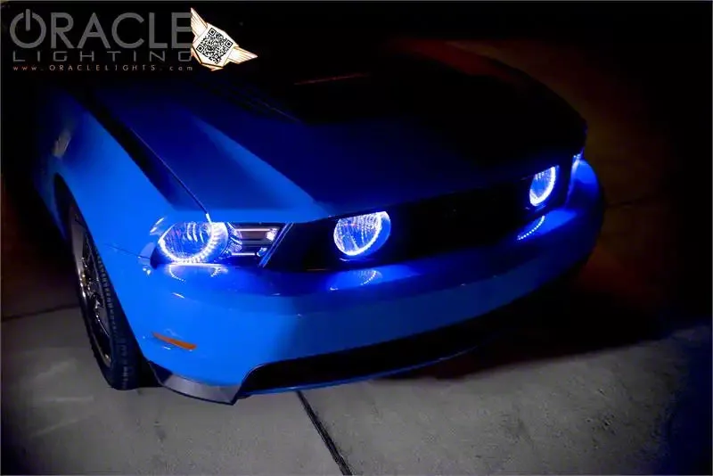 Oracle LED Halo Headlight Conversion Kit; ColorSHIFT (10-12 Mustang w/ Factory Halogen Headlights)
