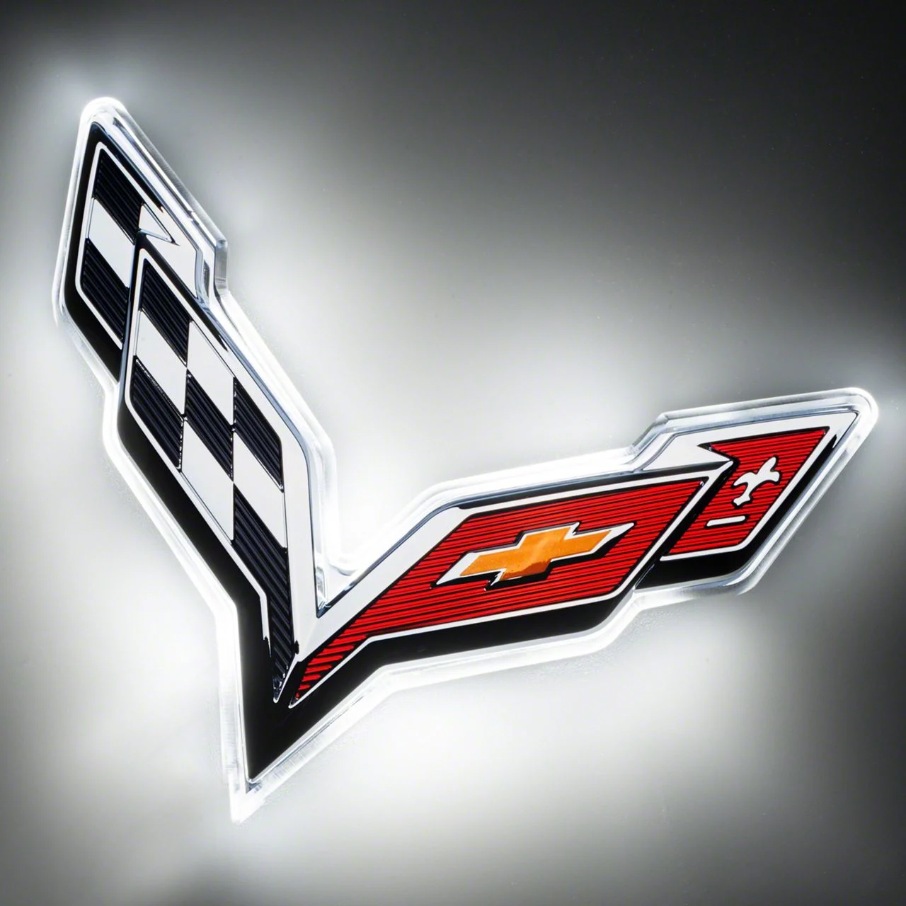 Oracle Illuminated Rear Emblem; Dual Intensity; White (14-19 Corvette C7)