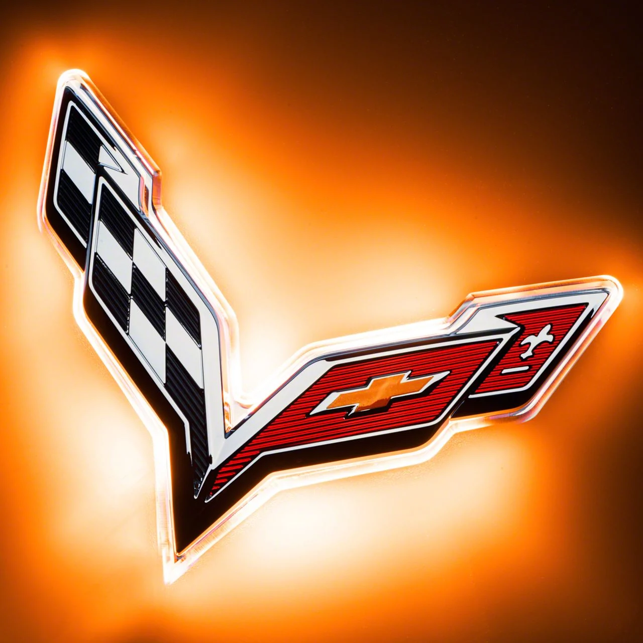 Oracle Illuminated Rear Emblem; Single Intensity; Amber (14-19 Corvette C7)