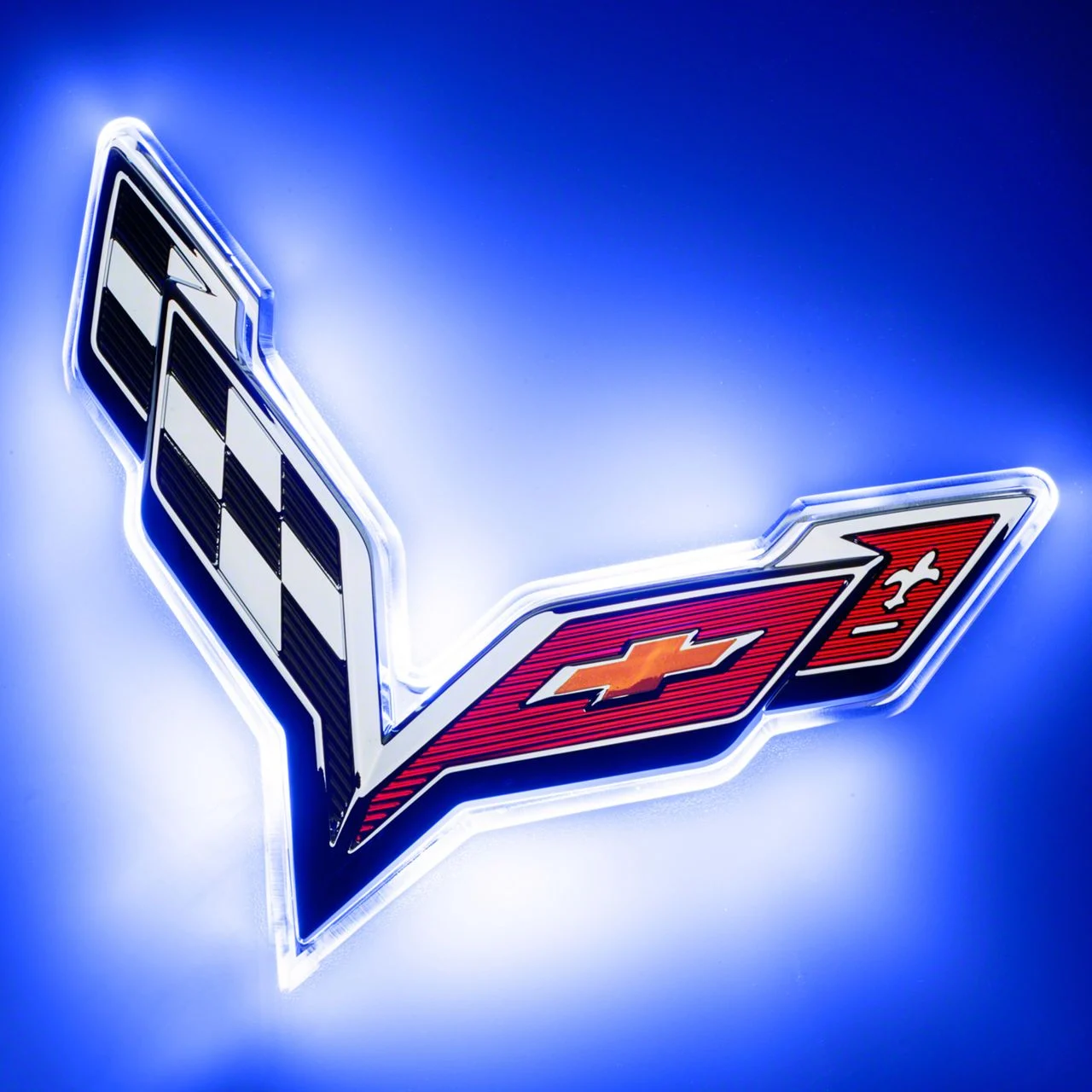 Oracle Illuminated Rear Emblem; Single Intensity; Blue (14-19 Corvette C7)