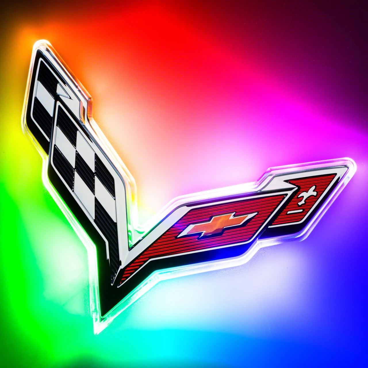Oracle Illuminated Rear Emblem; Single Intensity; ColorSHIFT (14-19 Corvette C7)