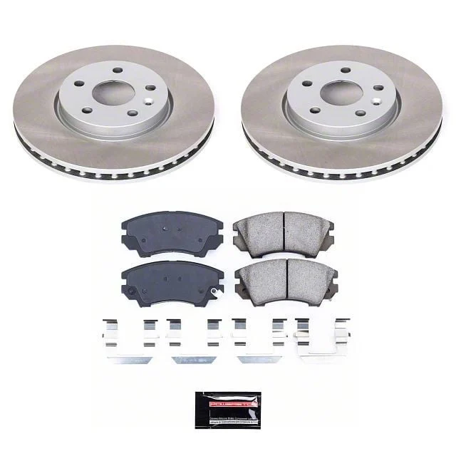PowerStop Semi-Coated Rotor and Pad Kit; Front (10-15 Camaro LS, LT)