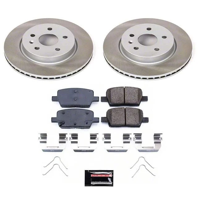 PowerStop Semi-Coated Rotor and Pad Kit; Rear (16-24 Camaro LS, LT, LT1)