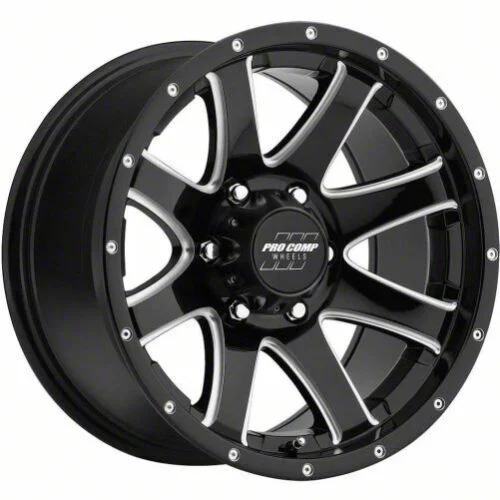 Pro Comp Wheels Patriot Gloss Black Milled 6-Lug Wheel; 17x9; -6mm Offset (15-20 Yukon)