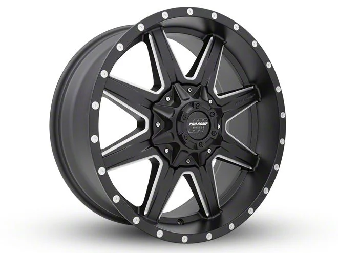 Pro Comp Wheels Quick 8 Satin Black Milled 6-Lug Wheel; 20x9; 0mm Offset (21-26 Yukon)