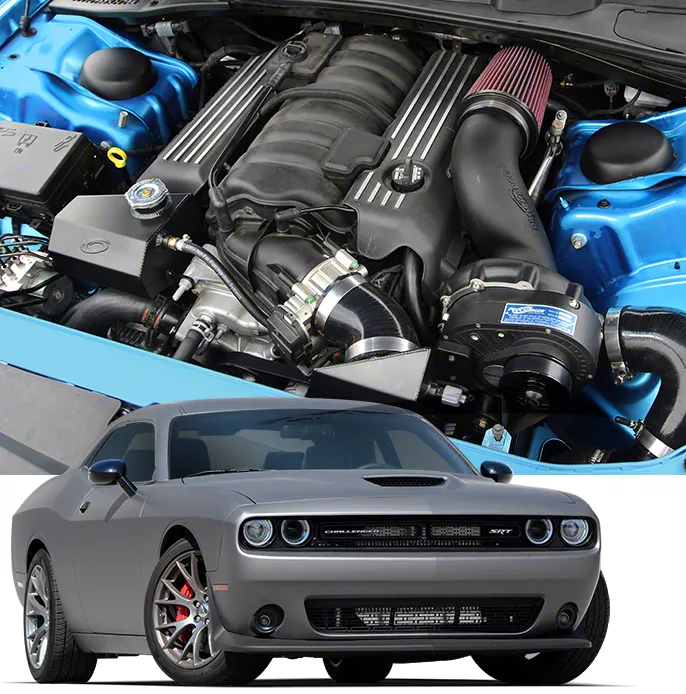 Procharger High Output Intercooled Supercharger Complete Kit with P-1SC-1; Satin Finish (15-23 6.4L HEMI Challenger)