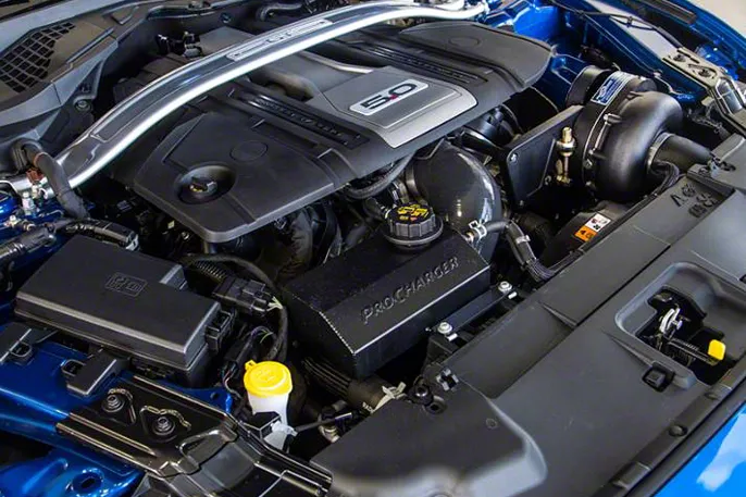 Procharger High Output Intercooled Supercharger Complete Kit with P-1SC-1; Satin Finish (18-23 Mustang GT)