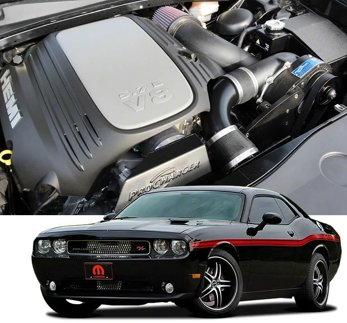 Procharger High Output Intercooled Supercharger Tuner Kit with P-1SC-1; Satin Finish (11-14 5.7L HEMI Challenger)