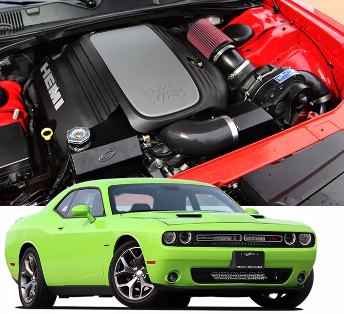 Procharger High Output Intercooled Supercharger Tuner Kit with P-1SC-1; Satin Finish (15-23 5.7L HEMI Challenger)