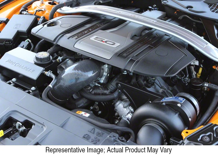 Procharger High Output Intercooled Supercharger Complete Kit with Factory Airbox and P-1SC-1; Polished Finish (18-23 Mustang GT)