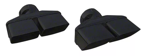 Pypes Angled Cut Dual Rectangle Exhaust Tips; 3-Inch; Black (08-14 Challenger)