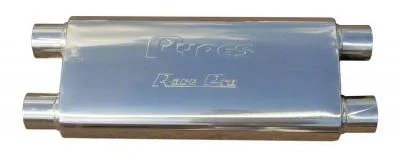 Pypes Race Pro Dual/Dual Oval Muffler; 3-Inch Inlet/3-Inch Outlet (Universal; Some Adaptation May Be Required)