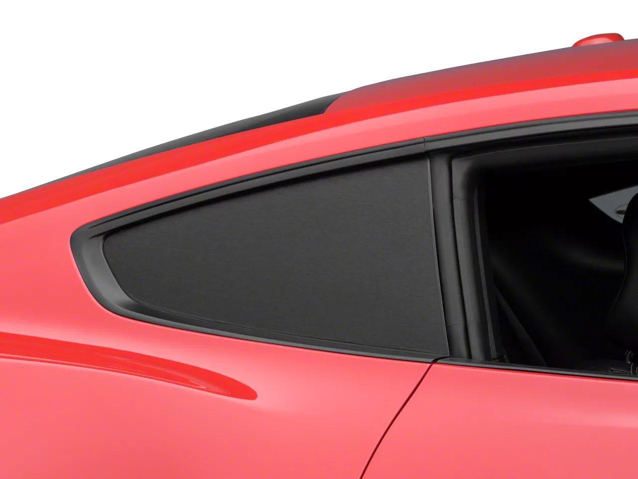 SEC10 Quarter Window Blackout; Brushed Black (15-23 Mustang Fastback)