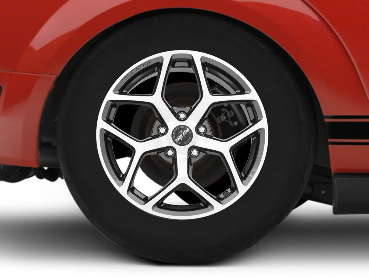 Race Star 95 Recluse Metallic Gray Wheel; Rear Only; 17x10.5; 48mm Offset (05-09 Mustang)