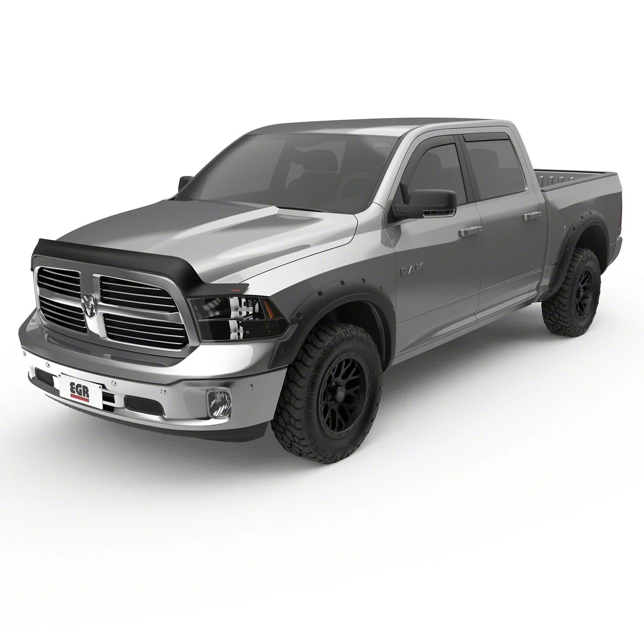 EGR In-Channel Window Visors; Front and Rear; Matte Black (09-18 RAM 1500 Crew Cab)