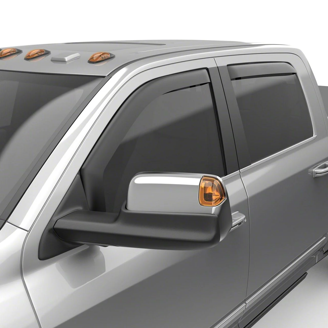 EGR In-Channel Window Visors; Front and Rear; Matte Black (19-26 RAM 3500 Crew Cab)