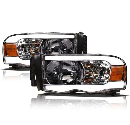 LM Series Headlights; Chrome Housing; Clear Lens (03-05 RAM 3500)