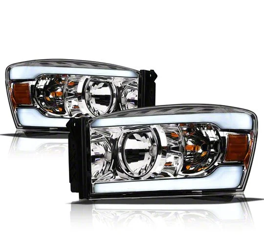 LM Series Headlights; Chrome Housing; Clear Lens (06-09 RAM 3500)