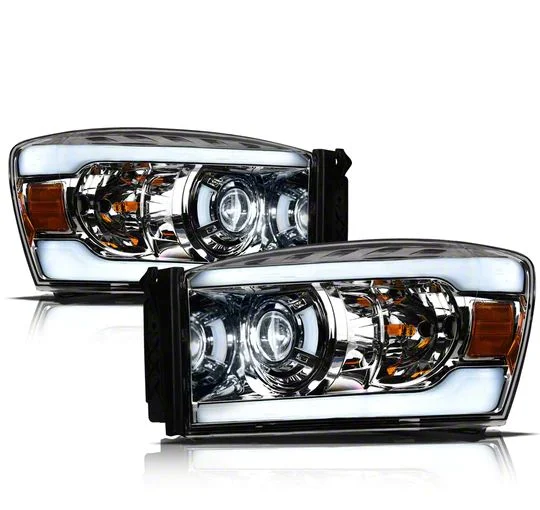 LMX Series LED Projector Headlights; Chrome Housing; Clear Lens (06-09 RAM 3500)