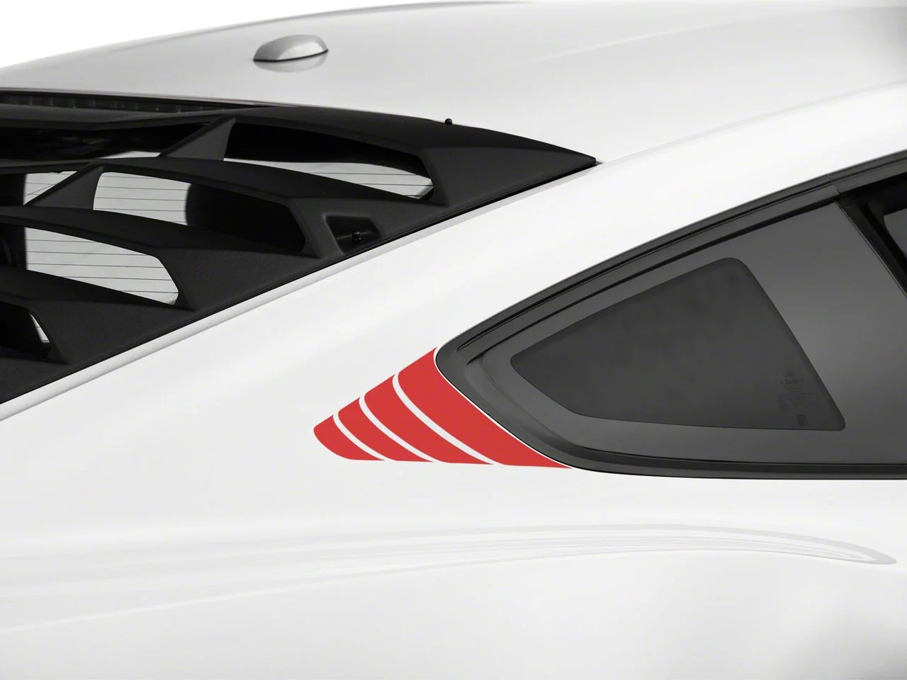 SEC10 Quarter Window Accent Decals; Red (15-23 Mustang Fastback)