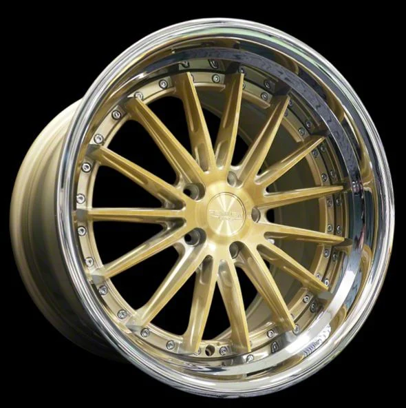 Rennen CSL-8 Tinted Gold with Chrome Step Lip Wheel; Rear Only; 20x10.5; 42mm Offset (10-14 Mustang)