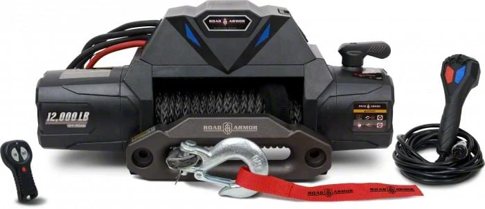Road Armor 12,000 lb. Integrated Winch with Synthetic Rope (Universal; Some Adaptation May Be Required)
