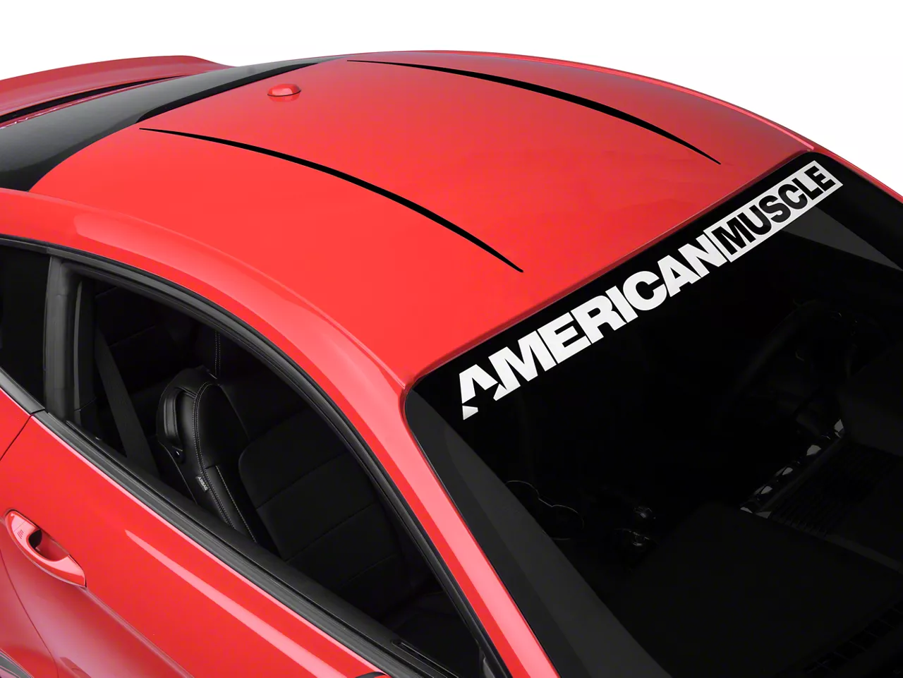 SEC10 Roof Accent Stripes; Gloss Black (15-26 Mustang Fastback)