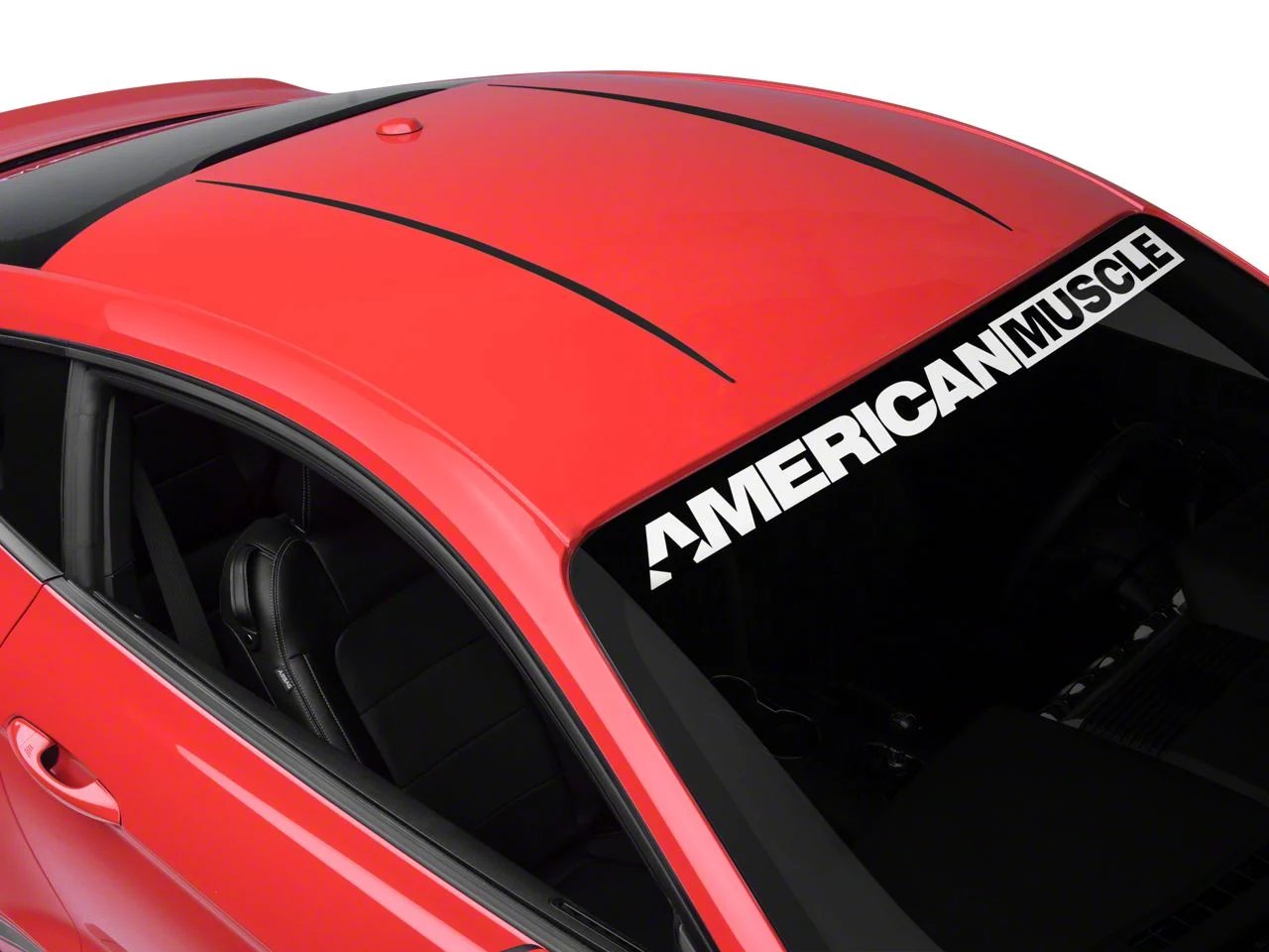 SEC10 Roof Accent Stripes; Matte Black (15-26 Mustang Fastback)