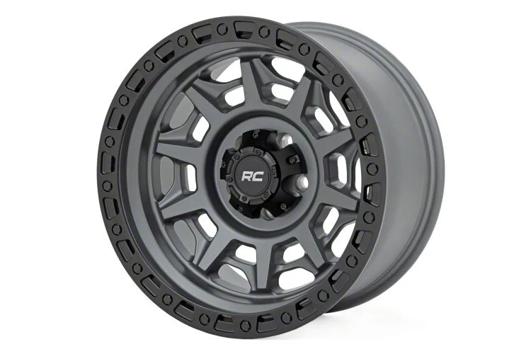 Rough Country 85 Series Simulated Beadlock Gunmetal Gray 6-Lug Wheel; 17x9; -12mm Offset (07-13 Sierra 1500)