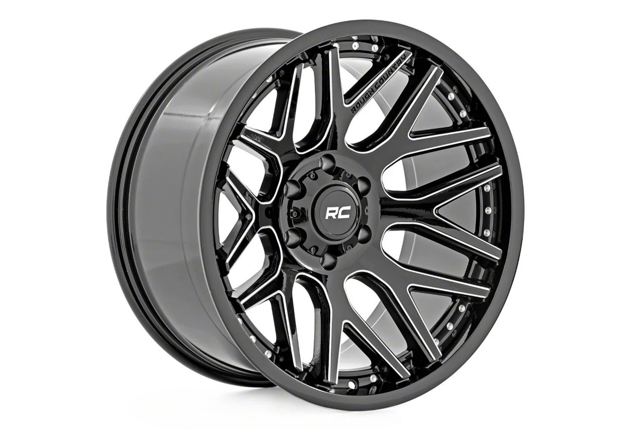 Rough Country 95 Series Gloss Black Machined 6-Lug Wheel; 22x10; -25mm Offset (07-14 Yukon)