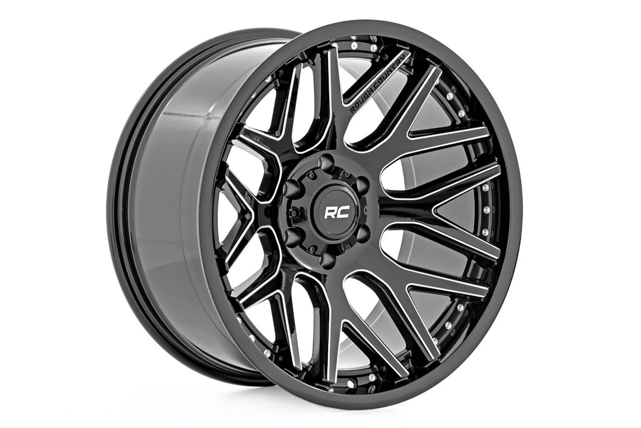 Rough Country 95 Series Gloss Black Machined 6-Lug Wheel; 20x10; -25mm Offset (15-20 Yukon)