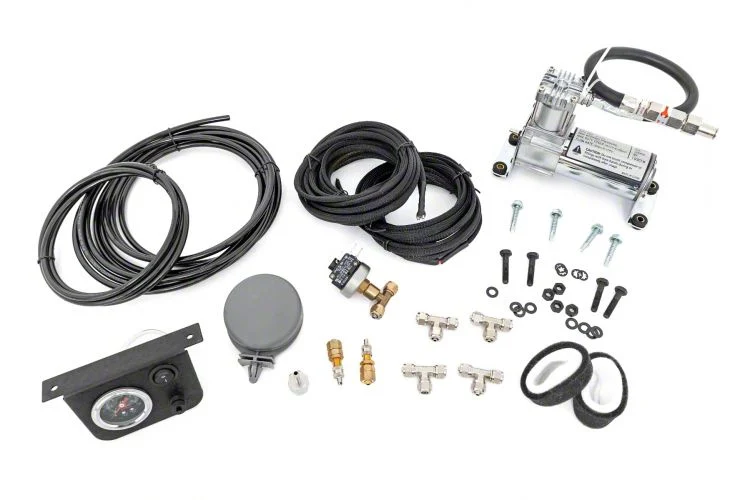 Rough Country Offroad OnBoard Air Bag Compressor Kit with Gauge (Universal; Some Adaptation May Be Required)