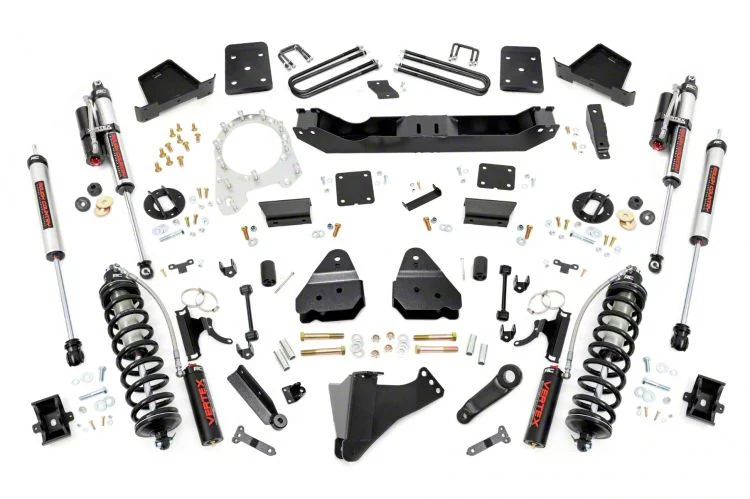 Rough Country Suspension 6-Inch Coil-Over Conversion Suspension Lift Kit with Vertex Adjustable Shocks (17-22 4WD 6.7L Powerstroke F-350 Super Duty SRW w/ 4-Inch Rear Axle & Factory Overload Springs, Excluding Tremor)