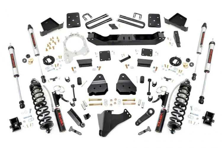 Rough Country Suspension 6-Inch Coil-Over Conversion Suspension Lift Kit with V2 Monotube Shocks (17-22 4WD 6.7L Powerstroke F-350 Super Duty SRW w/ 4-Inch Rear Axle & Factory Overload Springs, Excluding Tremor)