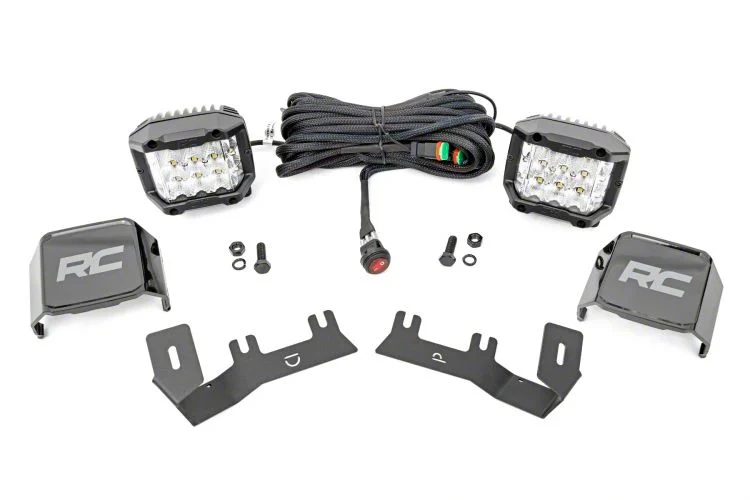 Rough Country Offroad 3-Inch Osram Wide Angle Series LED Ditch Light Kit (14-18 Sierra 1500)
