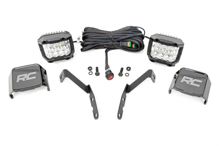 Rough Country Offroad 3-Inch Osram Wide Angle Series LED Ditch Light Kit (07-14 Silverado 2500 HD)