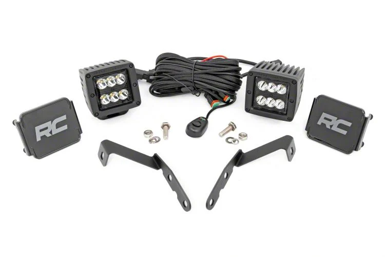 Rough Country Offroad Black Series LED Ditch Light Kit; Spot Beam (07-14 Silverado 2500 HD)